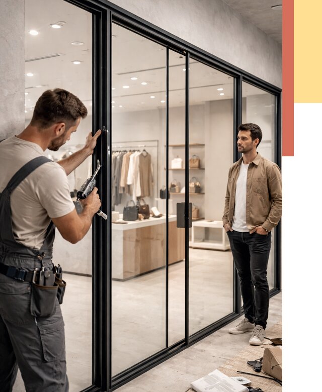 Стеклянные перегородки для магазинов в Братске от 8367 руб. под ключ | ОТДЕЛОЧНИК-Брт