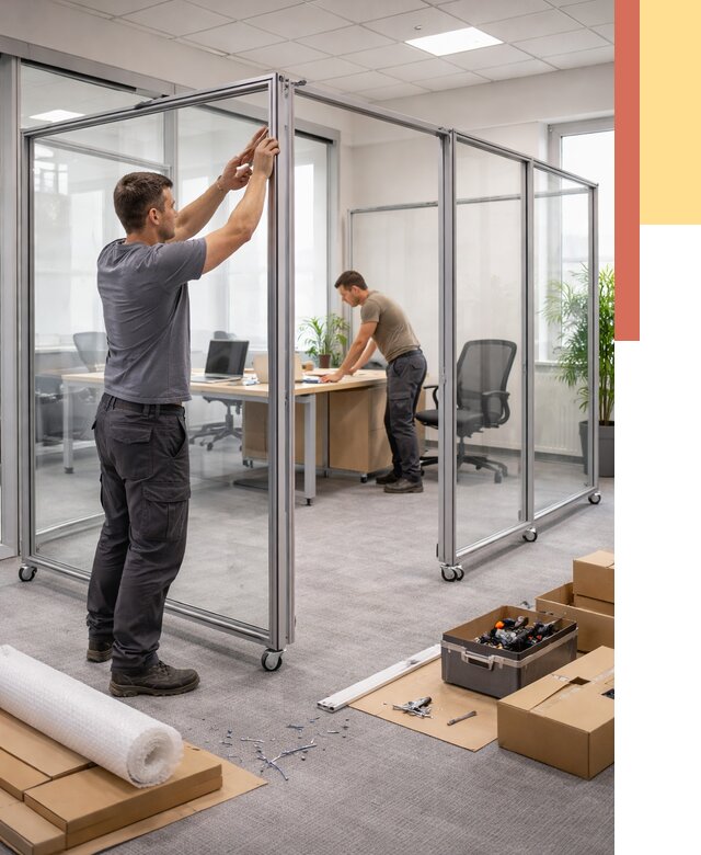 Мобильные офисные перегородки в Братске от 12755 руб. — установка под ключ | ОТДЕЛОЧНИК-Брт