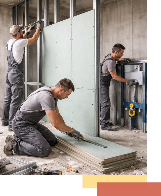 Монтаж и ремонт сантехнических перегородок в Братске