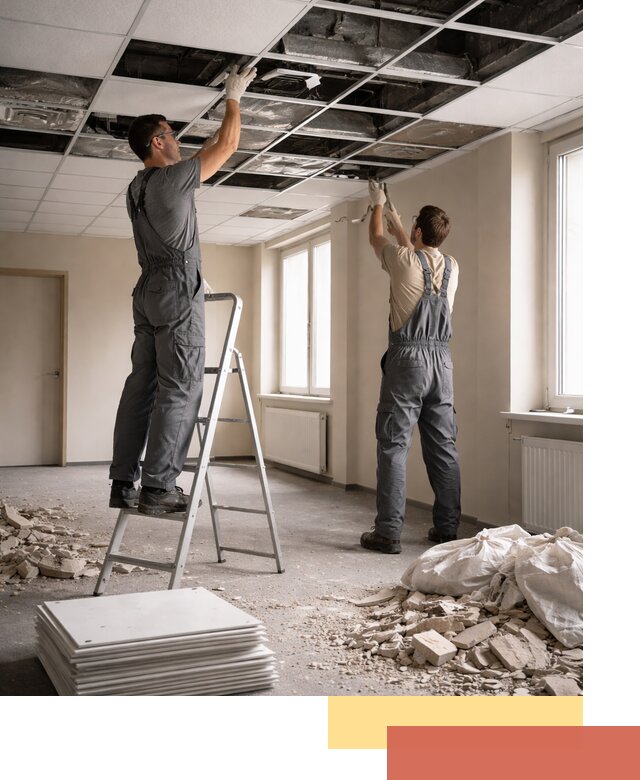 Демонтаж потолков Армстронг профессионально в Братске