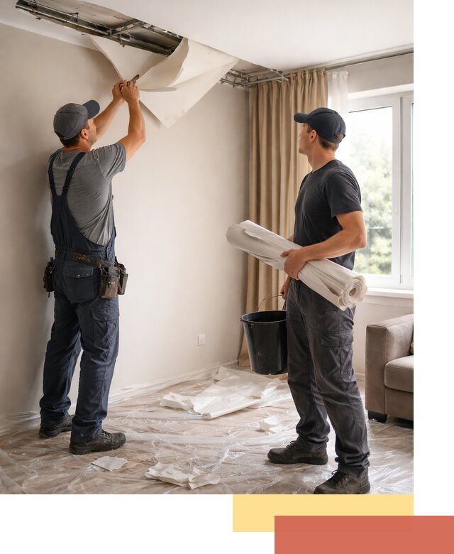 Демонтаж натяжного потолка в Братске быстро и аккуратно