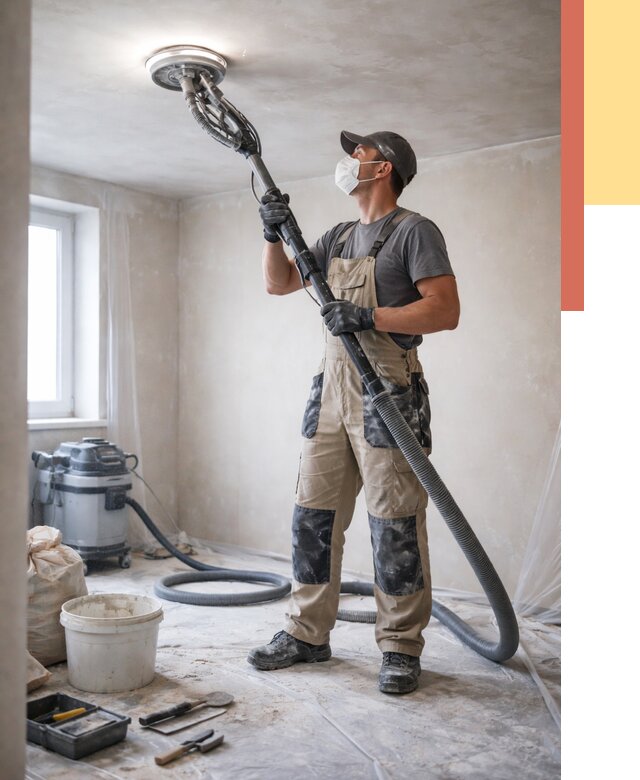 Шлифовка потолка в Братске от 3571 руб. — услуги шлифования потолка | ОТДЕЛОЧНИК-Брт