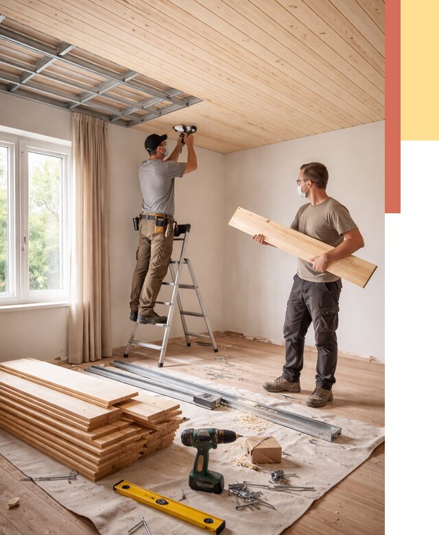 Монтаж потолка из вагонки в Братске от 6633 руб. | Быстро и недорого — ОТДЕЛОЧНИК-Брт