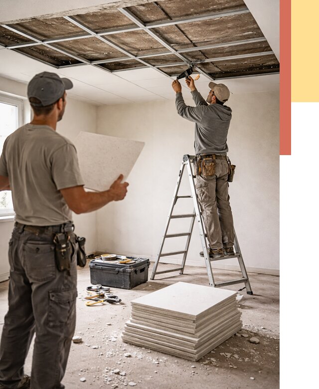 Замена плит подвесного потолка в Братске от 1786 руб. быстро и недорого | ОТДЕЛОЧНИК-Брт