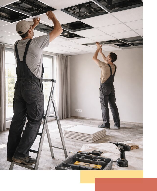 Замена плит подвесного потолка в Братске быстро и качественно