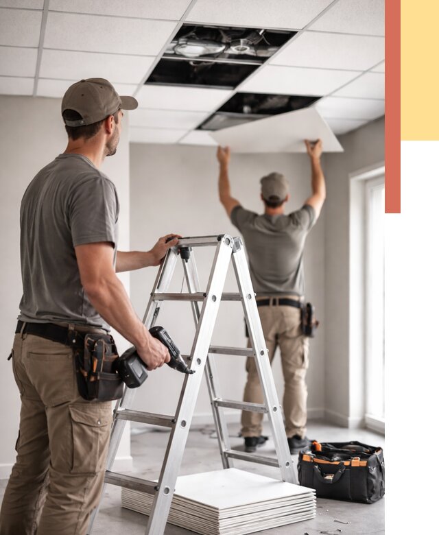 Обслуживание подвесного потолка в Братске от 3571 руб. — быстро и недорого | ОТДЕЛОЧНИК-Брт