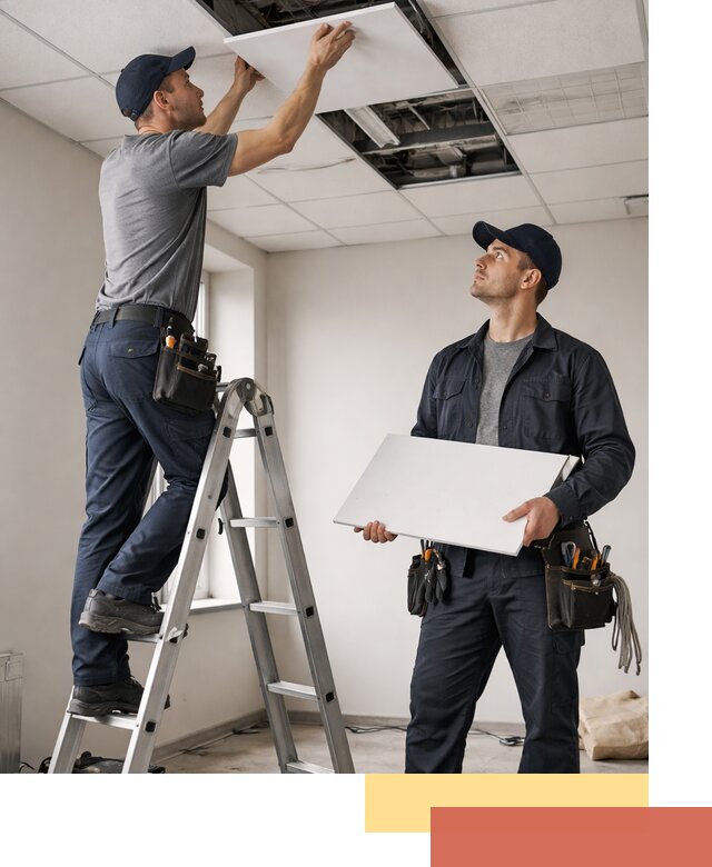 Обслуживание подвесного потолка в Братске — ремонт и чистка