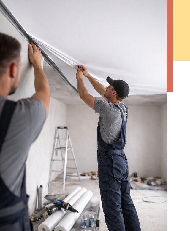 Монтаж матового натяжного потолка в Братске от 4592 руб./м² — быстро и недорого | ОТДЕЛОЧНИК-Брт