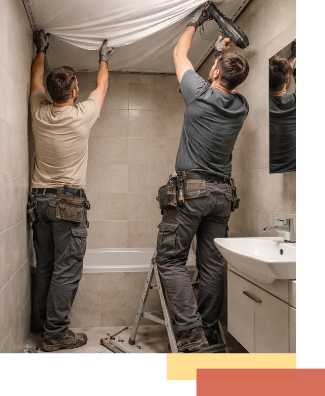 Монтаж натяжного потолка в ванной в Братске быстро и качественно