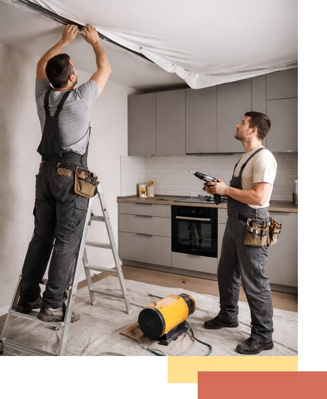 Монтаж натяжного потолка на кухне в Братске