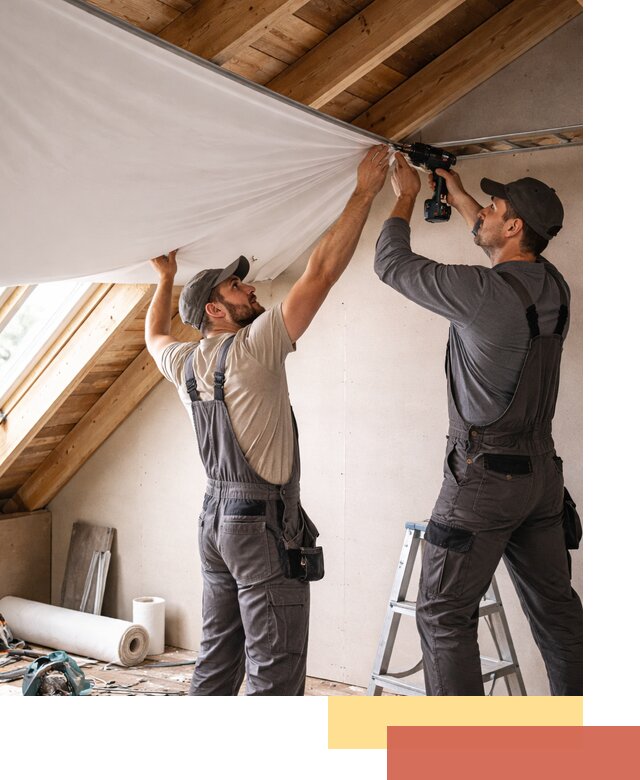 Монтаж натяжного потолка в мансарде в Братске