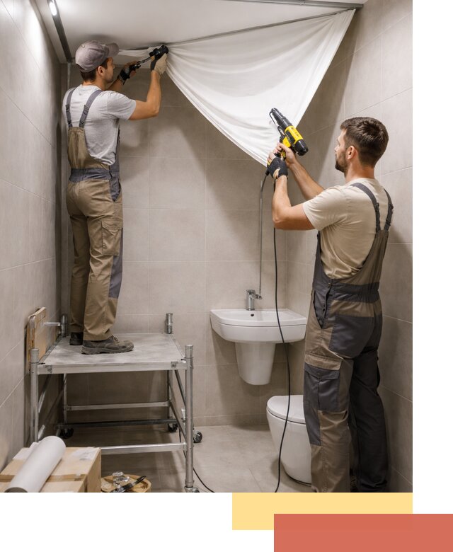 Монтаж натяжного потолка в санузле в Братске