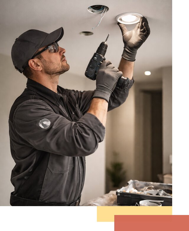 Установка точечных светильников в натяжной потолок в Братске