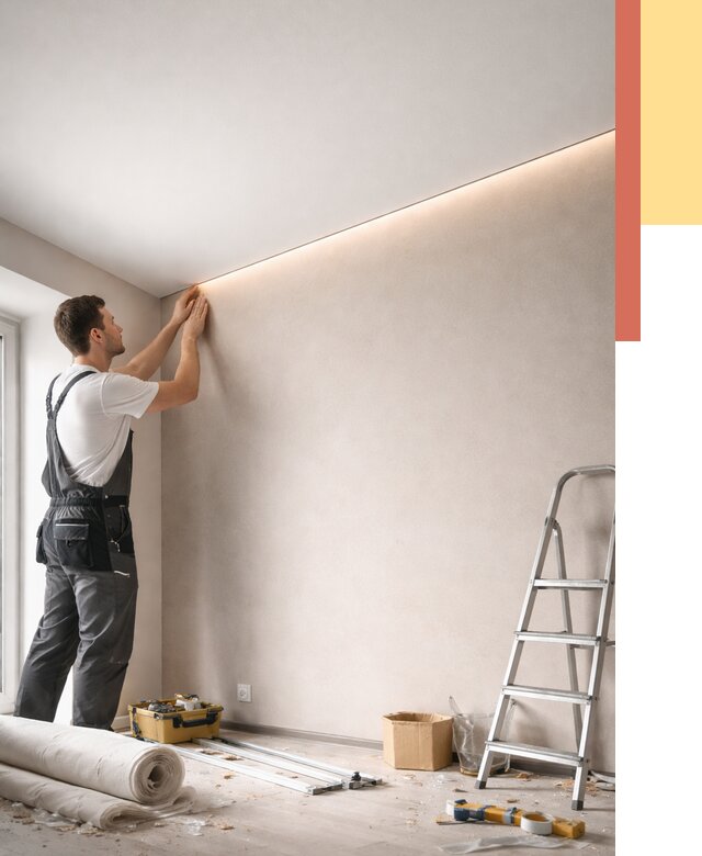 Теневые натяжные потолки в Братске от 8367 руб. под ключ | ОТДЕЛОЧНИК-Брт