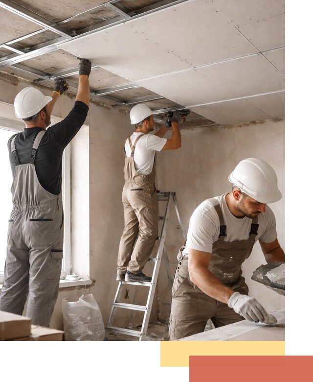 Одноуровневый потолок из гипсокартона в Братске — монтаж и отделка