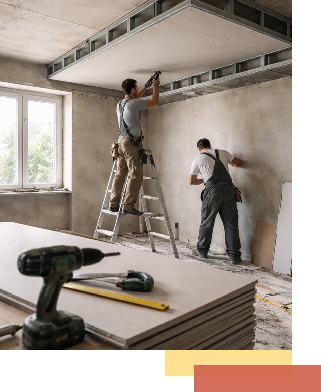 Двухуровневый потолок из гипсокартона в Братске