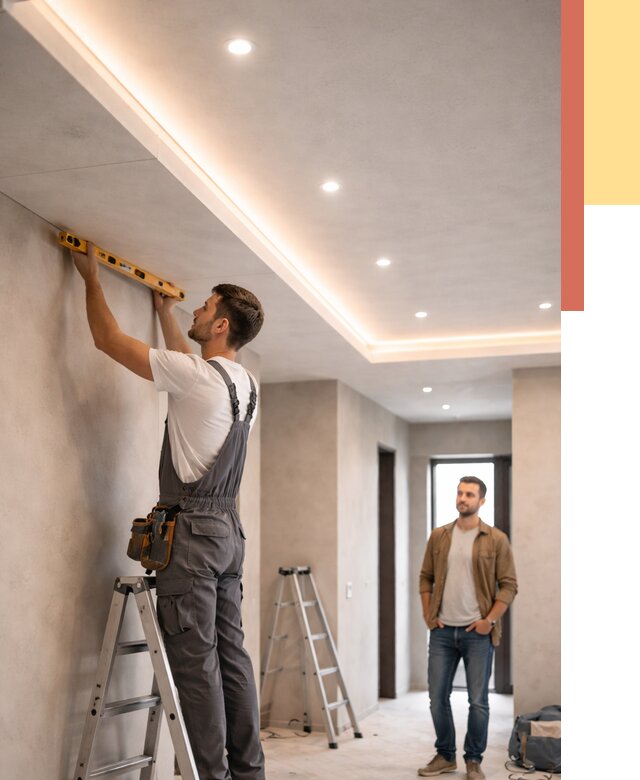 Потолок из гипсокартона с подсветкой в Братске от 765 руб./м2 под ключ | ОТДЕЛОЧНИК-Брт