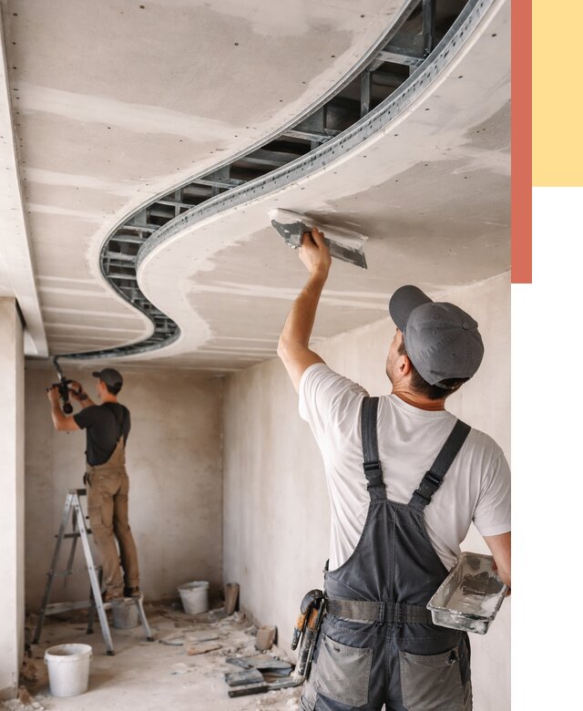 Криволинейный потолок из гипсокартона в Братске от 2143 руб./м2 | ОТДЕЛОЧНИК-Брт