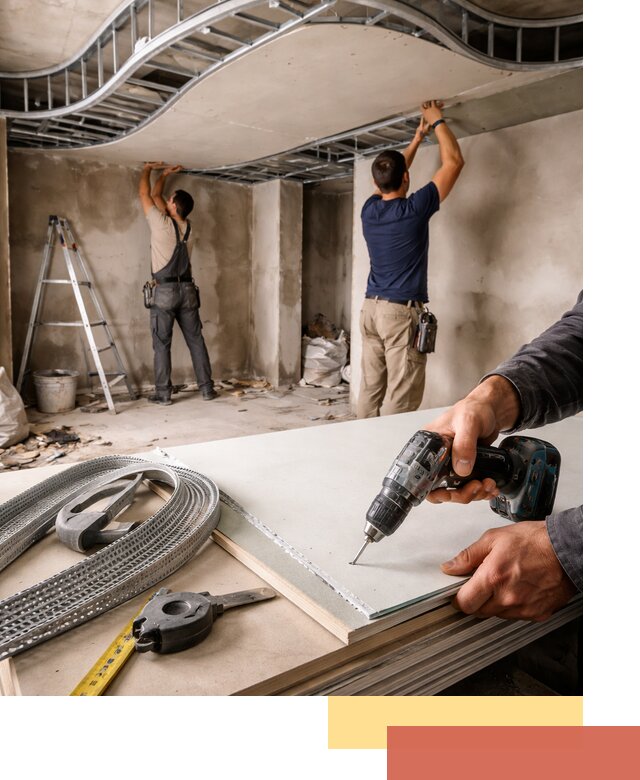 Криволинейный потолок из гипсокартона в Братске — монтаж и отделка