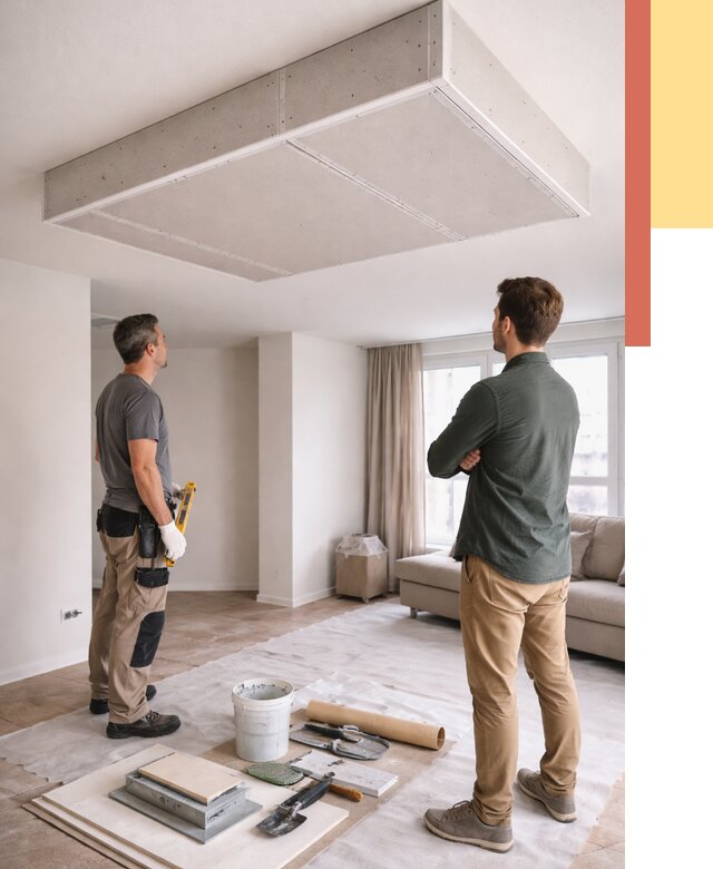 Короб на потолке из гипсокартона в Братске от 2245 руб. — монтаж и услуги под ключ | ОТДЕЛОЧНИК-Брт