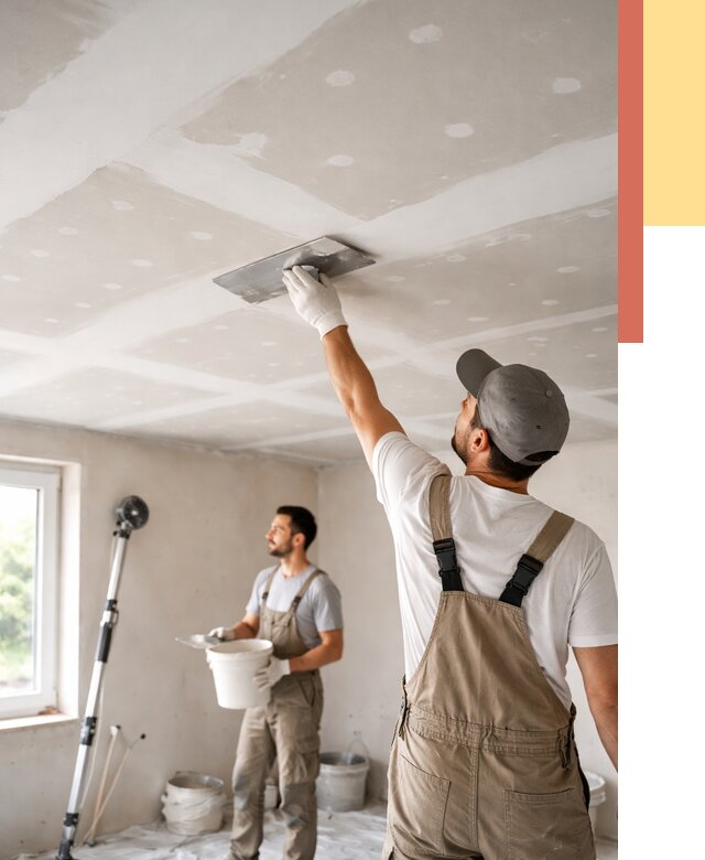 Шпаклевка потолка из гипсокартона в Братске от 3265 руб./м2 — услуги под ключ | ОТДЕЛОЧНИК-Брт