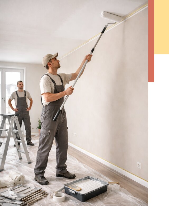 Покраска потолка из гипсокартона в Братске от 4592 руб./м2 — услуги под ключ | ОТДЕЛОЧНИК-Брт