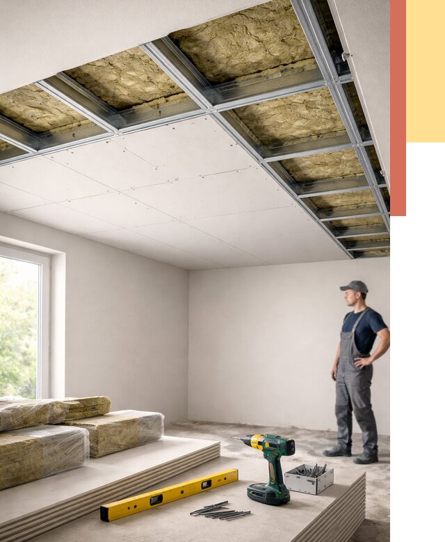 Звукоизоляция потолка ГКЛ в Братске от 969 руб. — монтаж под ключ | ОТДЕЛОЧНИК-Брт