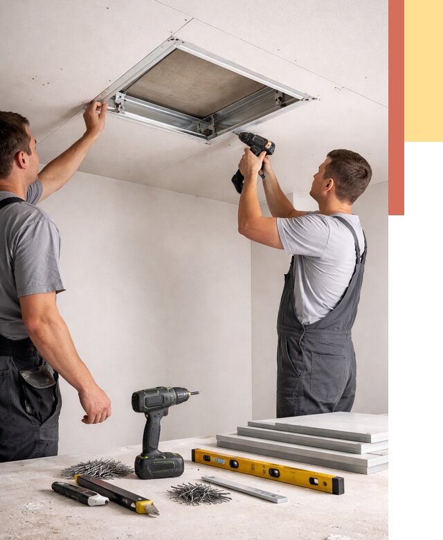 Установка люка в потолок ГКЛ в Братске от 2551 руб. под ключ | ОТДЕЛОЧНИК-Брт