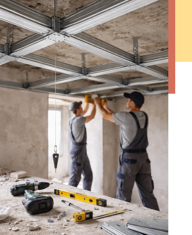 Монтаж каркаса потолка из профиля в Братске от 4592 руб. — услуги ОТДЕЛОЧНИК-Брт