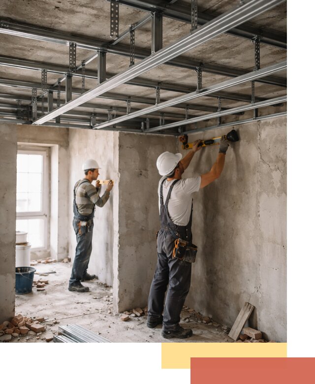 Монтаж каркаса потолка из профильного профиля в Братске