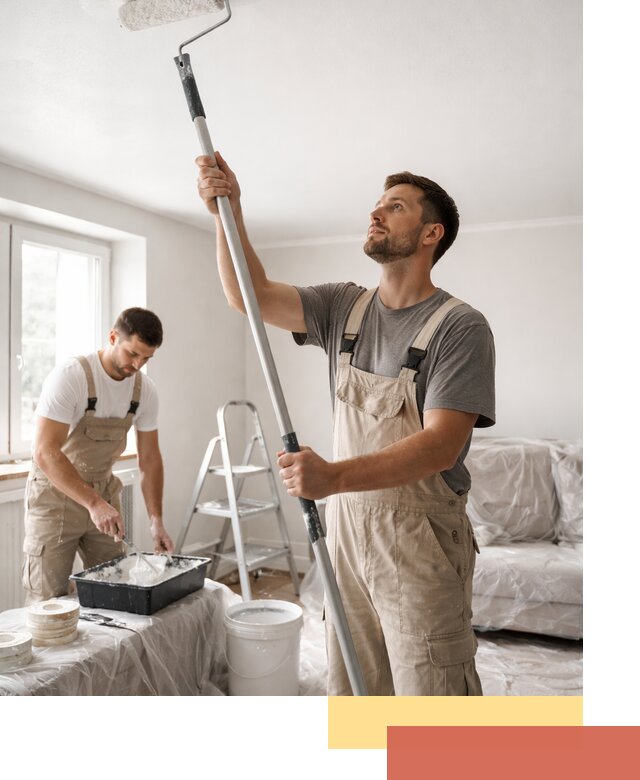 Покраска потолка водоэмульсионной краской в Братске