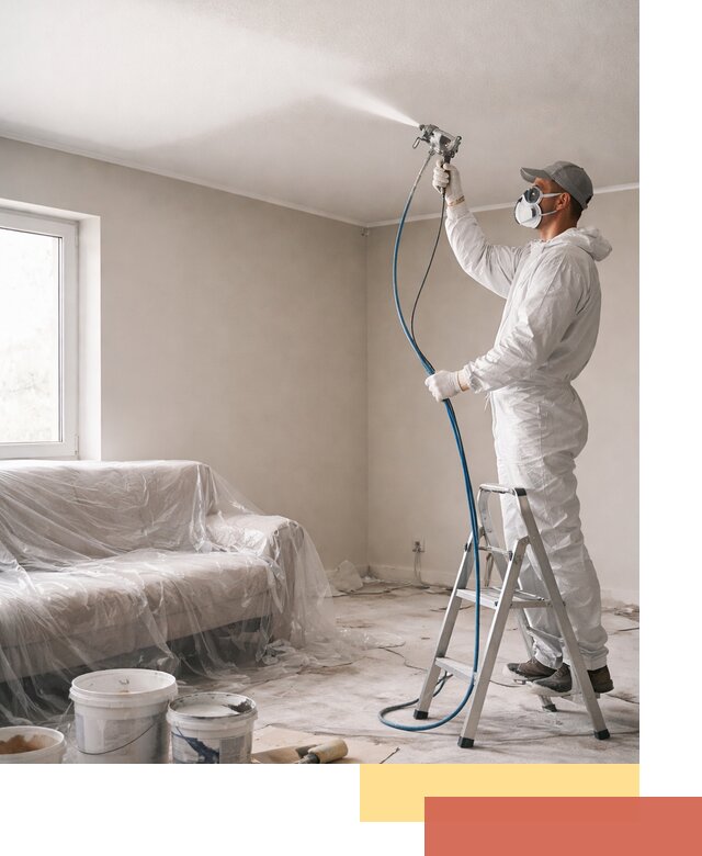 Покраска потолка краскопультом в Братске быстро и качественно