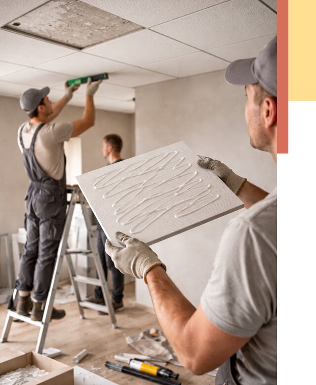 Монтаж потолочной плитки в Братске от 4592 руб. — быстро и недорого | ОТДЕЛОЧНИК-Брт