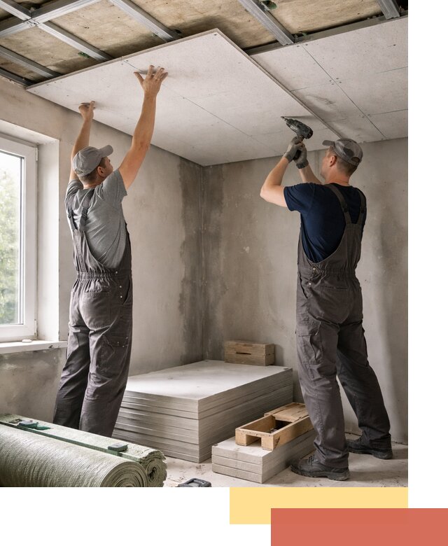 Шумоизоляция потолка панелями ЗИПС в Братске